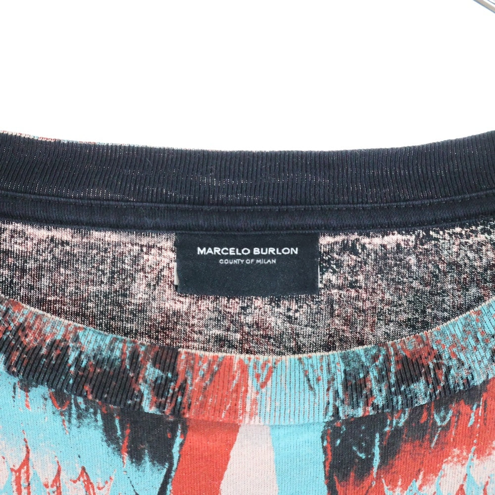 MARCELO BURLON(マルセロバーロン) Wing ネックウイング 半袖Tシャツ ブラック