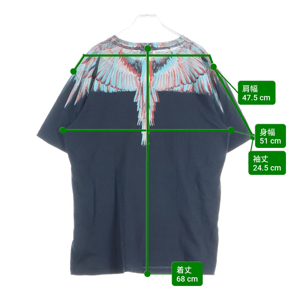 MARCELO BURLON(マルセロバーロン) Wing ネックウイング 半袖Tシャツ ブラック