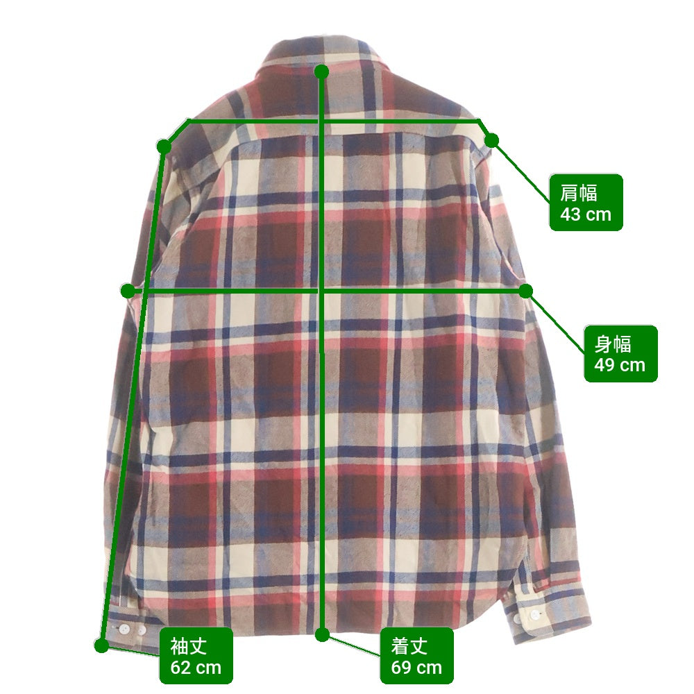 A BATHING APE(アベイシングエイプ) ワークシャツ チェック柄 長袖シャツ ブラウン