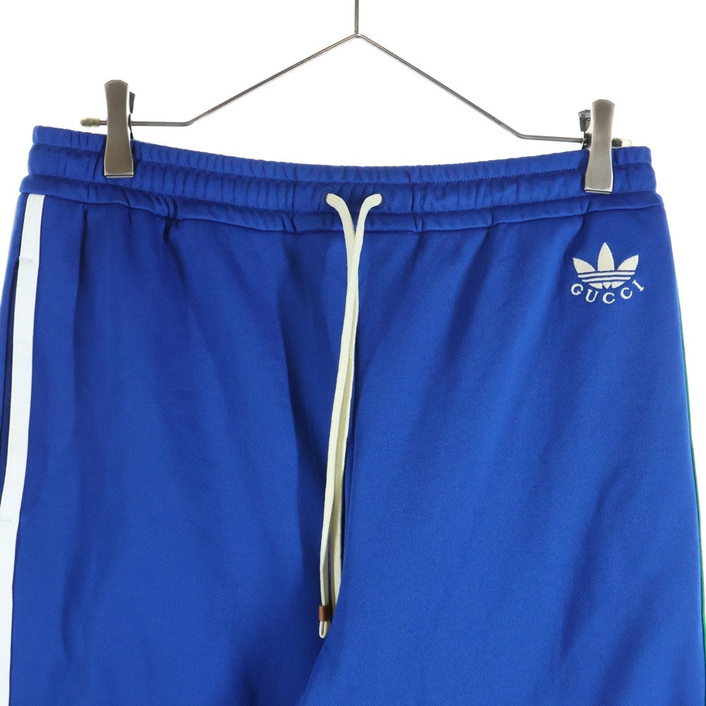 GUCCI(グッチ) ×adidas 22SS blue white logo web 3stripe trim track sweat pants 3ストライプ トラックパンツ ブルー 691785 XJEK2