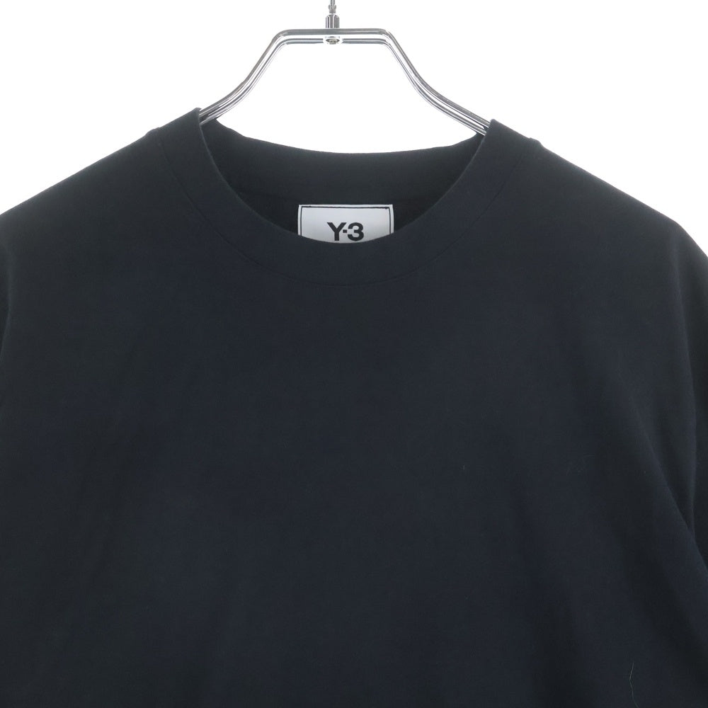 Y-3(ワイスリー) M3 STP S/S Tee バック 3ストライプ ラバーロゴ クルーネック 半袖Tシャツ カットソー ブラック H16334