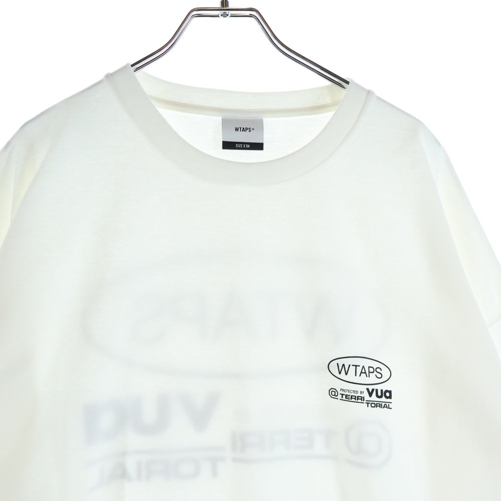 WTAPS(ダブルタップス) 25AW PROTECTED BY L/S COTTON TEE ロゴプリント クルーネック長袖Tシャツカットソー ホワイト 252ATDT-LTM02S