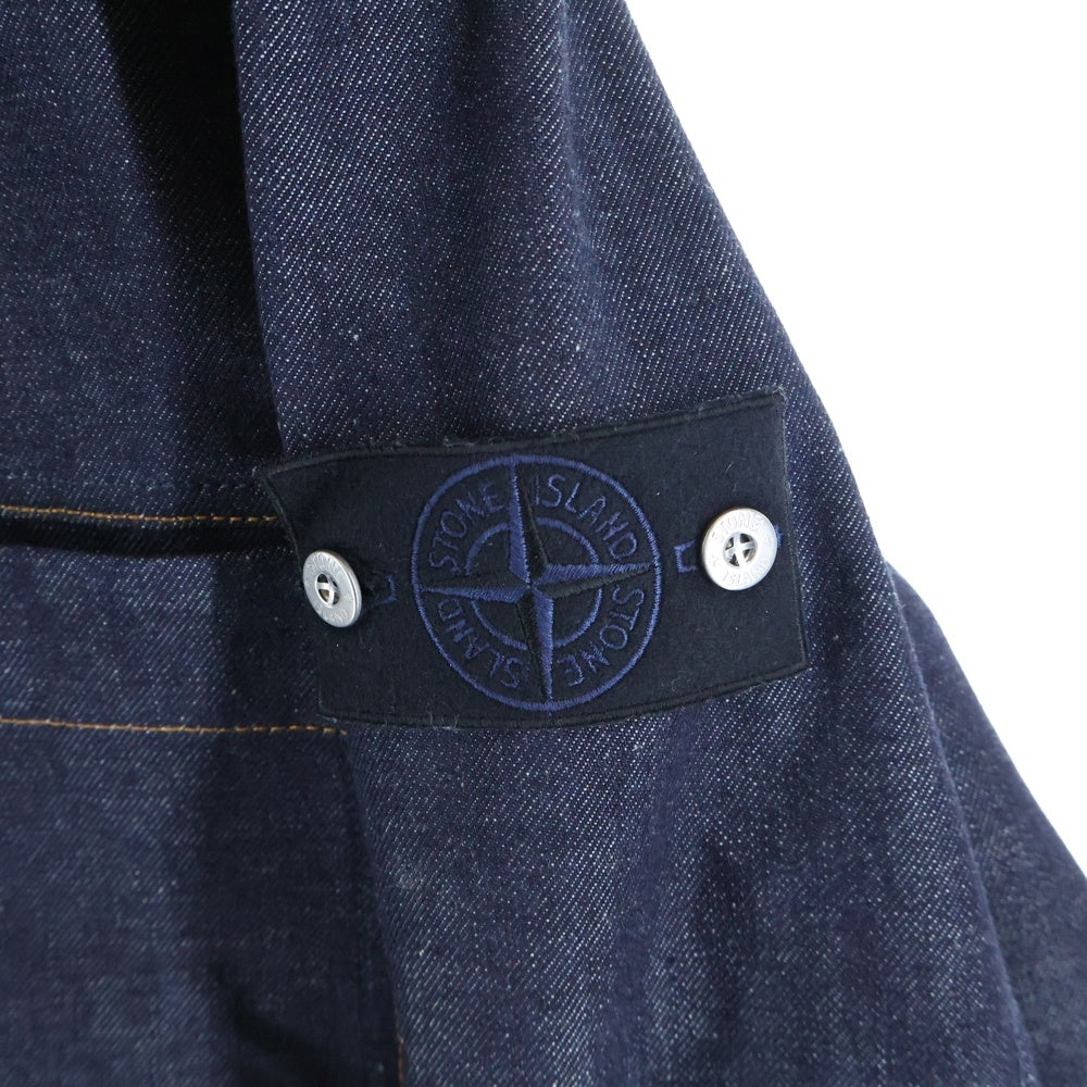 STONE ISLAND(ストーンアイランド) INDIGO POLYPROPYLENE DENIM-RINSED コーチ ジャケット チェストポケット リンス加工 インディゴ Q100027