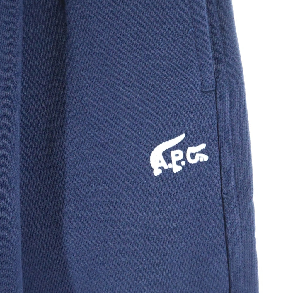 LACOSTE(ラコステ) ×A.P.C. XF9889 アーペーセー フロントワンポイントロゴ ドローコード付き スウェットパンツ ネイビー