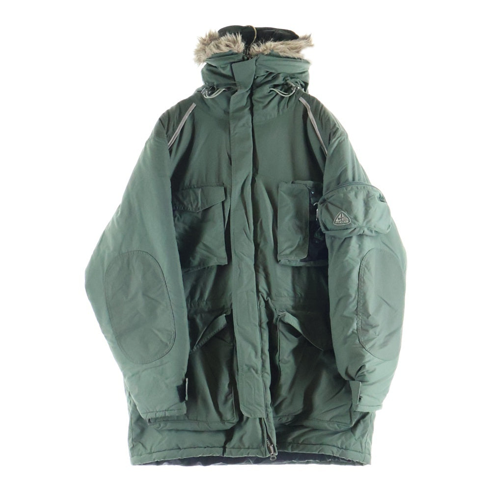 NIKE ACG(ナイキエーシージー) 00S N-3Bダウンパーカ マルチポケット フードファー付きダウンジャケット カーキ F1-YNG