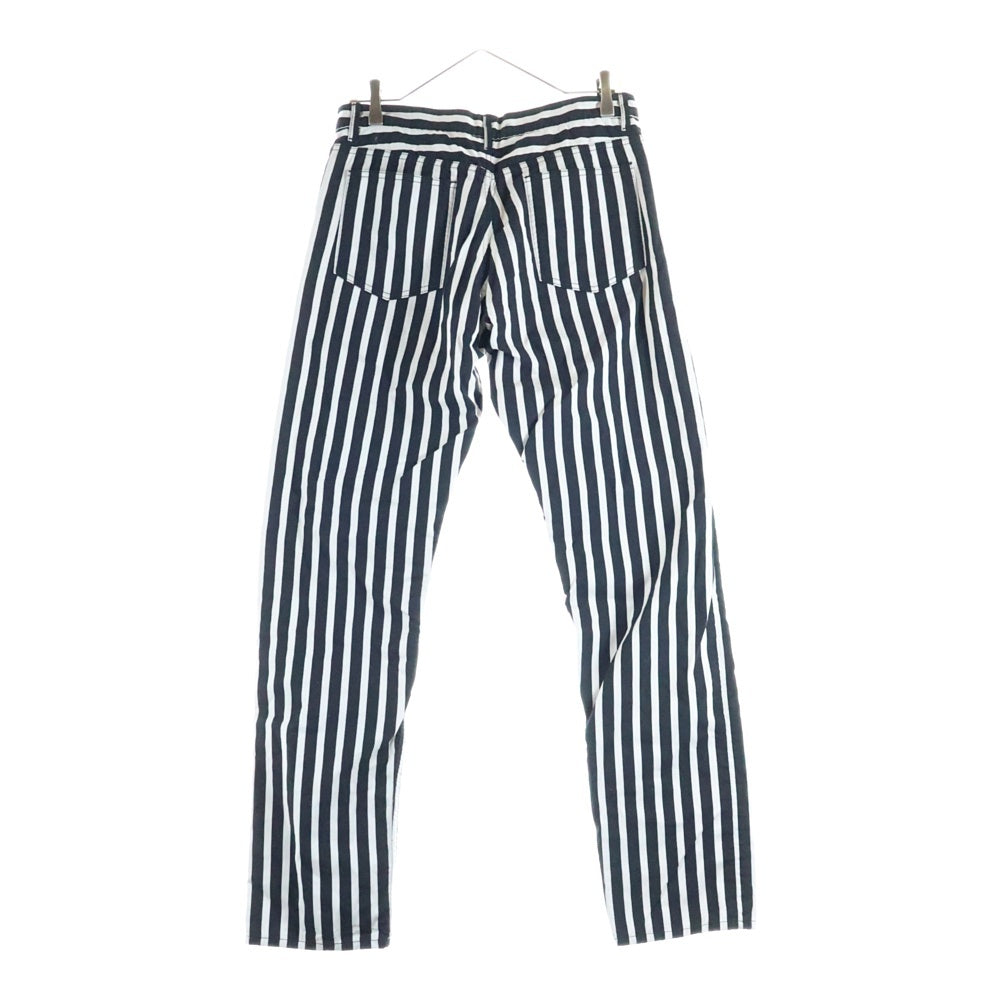 COMME des GARCONS HOMME PLUS(コムデギャルソンオムプリュス) クロップドストライプコットンパンツ ブラック/ホワイト PK-P068