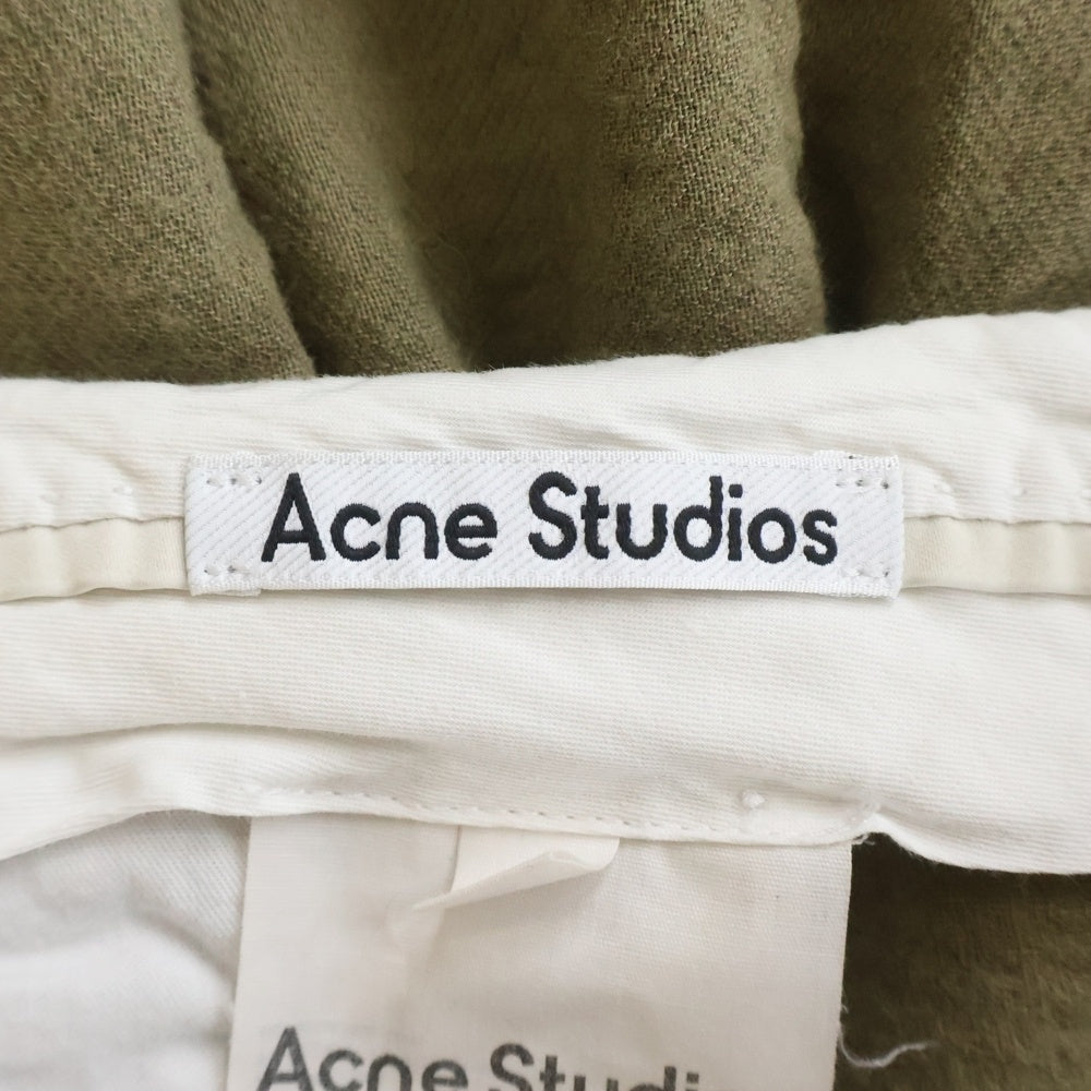 Acne Studios(アクネ ストゥディオズ) 24SS Wool Wide Pants FN-WN-TROU001201 ウールワイドパンツ スラックス カーキ レディース