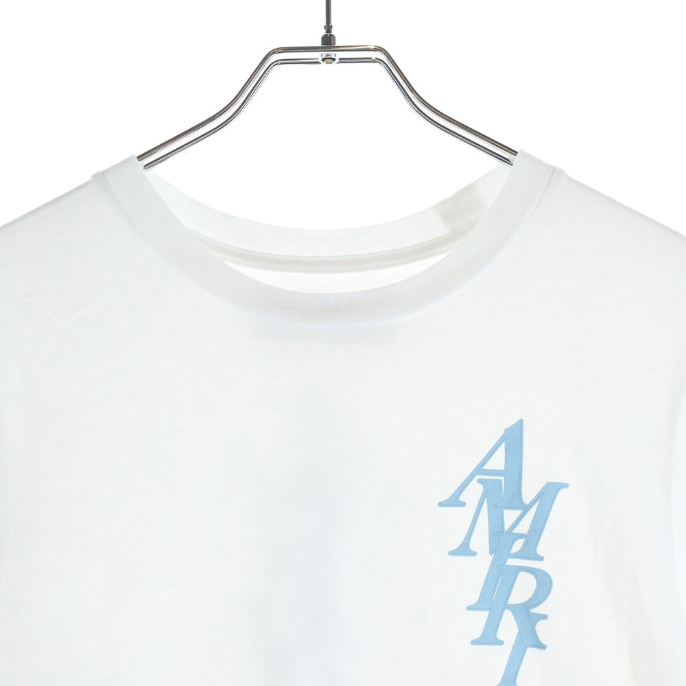 AMIRI(アミリ) 25SS 両面ロゴパッチ クルーネック半袖Tシャツカットソー ホワイト レディース