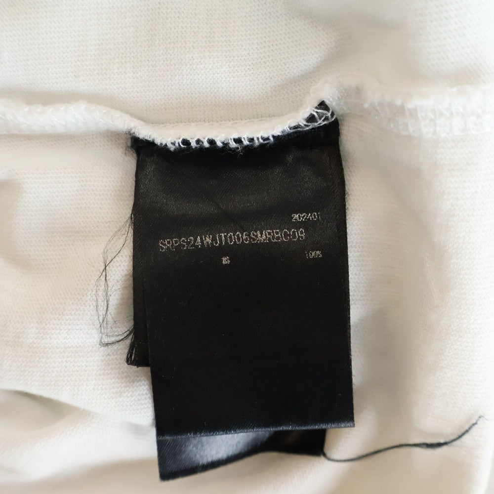 AMIRI(アミリ) 25SS 両面ロゴパッチ クルーネック半袖Tシャツカットソー ホワイト レディース