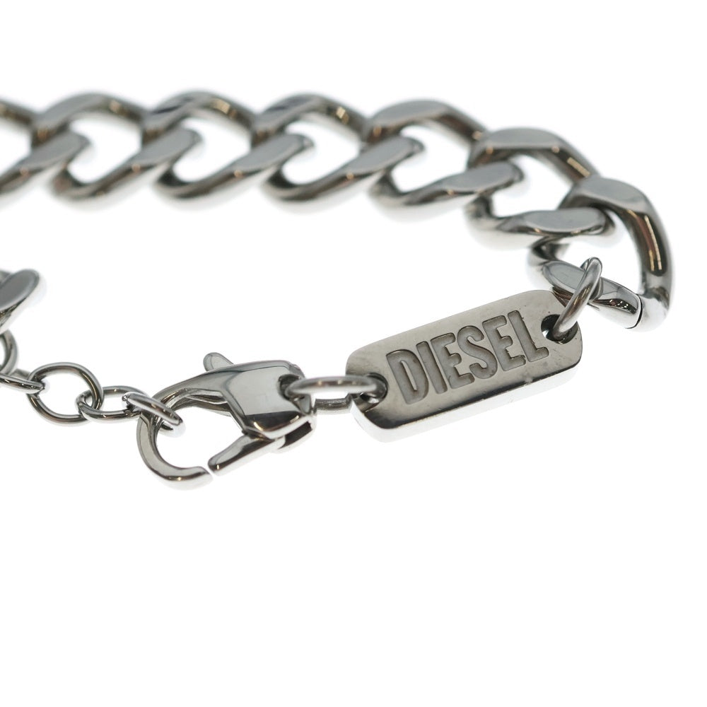 DIESEL(ディーゼル) Dロゴ ステンレスチェーンブレスレット シルバー DX1413