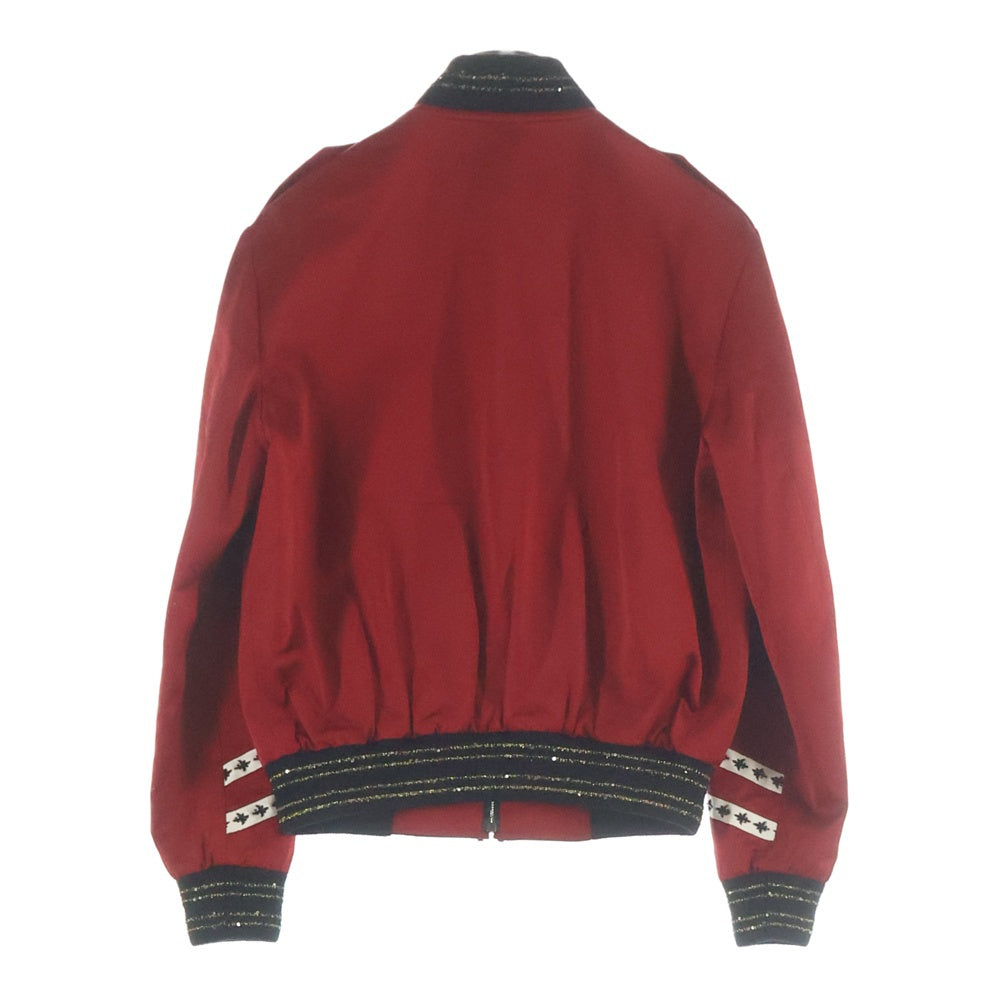 SAINT LAURENT PARIS(サンローランパリ) 20SS ビジューデザイン ナポレオン テディジャケット ブルゾン レッド 598813 Y287S