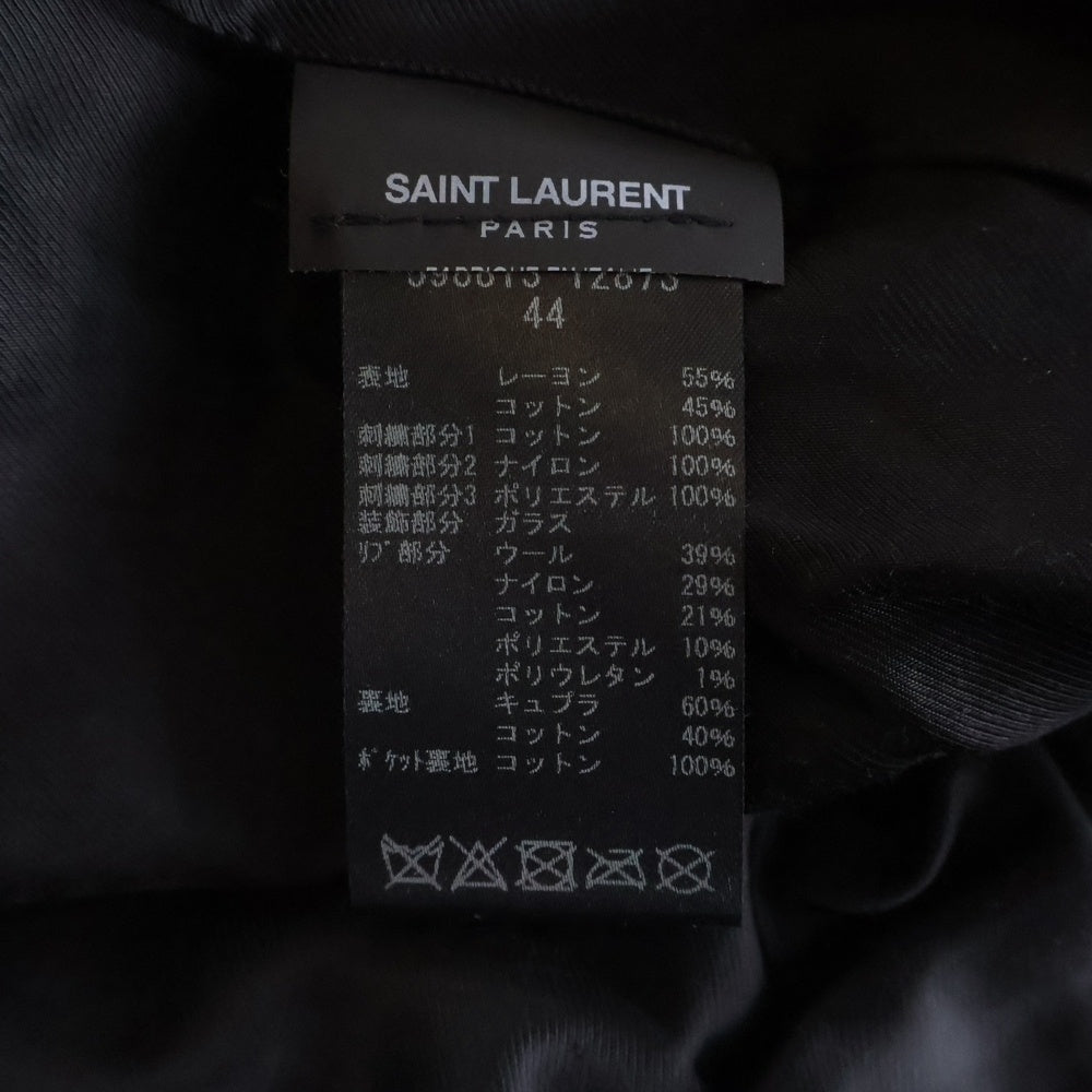 SAINT LAURENT PARIS(サンローランパリ) 20SS ビジューデザイン ナポレオン テディジャケット ブルゾン レッド 598813 Y287S