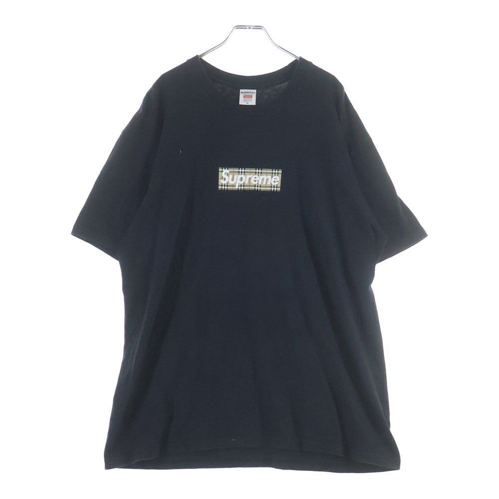 SUPREME(シュプリーム) 22SS ×BURBERRY Box Logo Tee バーバリー ボックスロゴ クルーネック半袖Tシャツカットソー ブラック