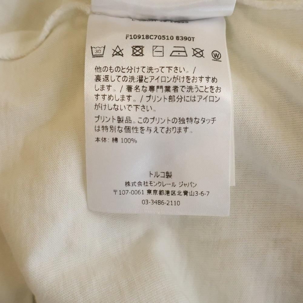 MONCLER(モンクレール) 20SS フロントプリント クルーネック半袖Tシャツカットソー ホワイト/レッド F10918C70510 8390T
