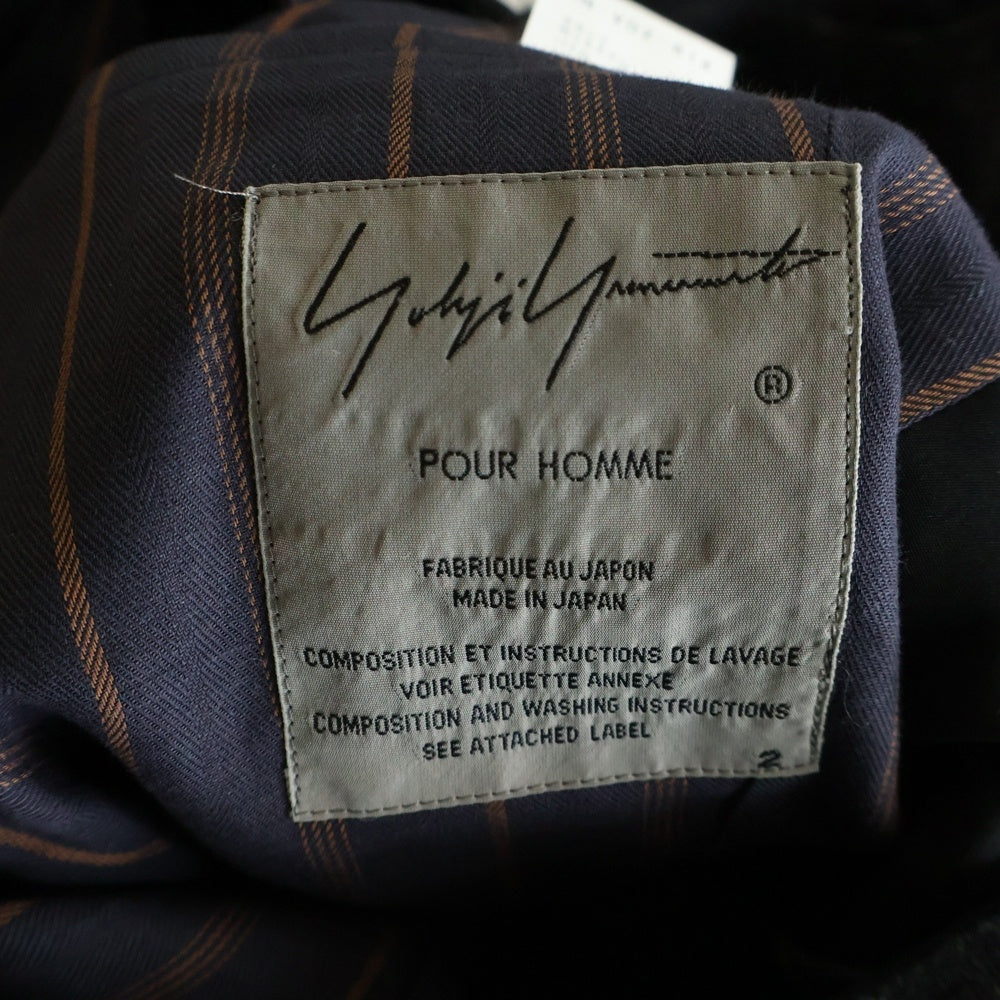 Yohji Yamamoto POUR HOMME(ヨウジヤマモト プールオム) 20SS ベルベット ベスト ブラック HN-V02-814
