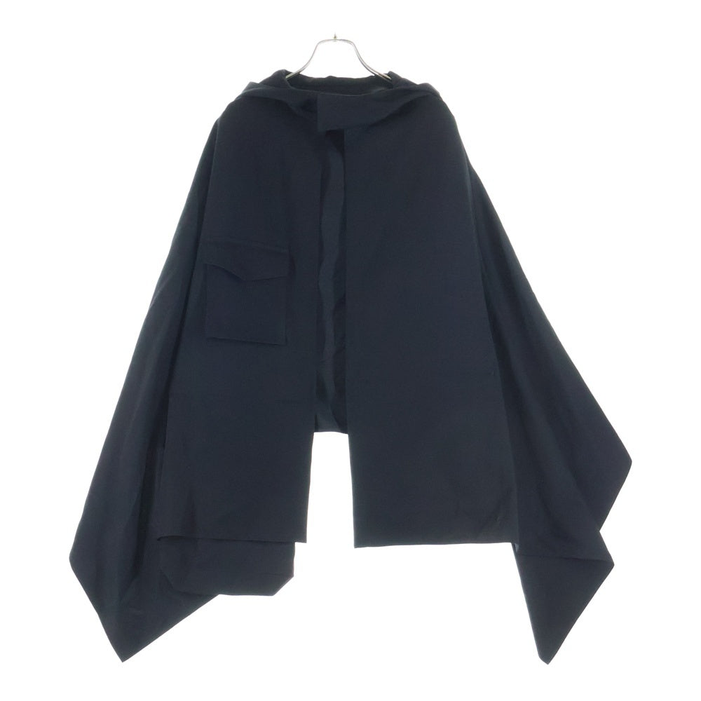 discord Yohji Yamamoto(ディスコード ヨウジヤマモト) 21SS フーディ ケープポンチョ ウール ブラック DR-C01-100