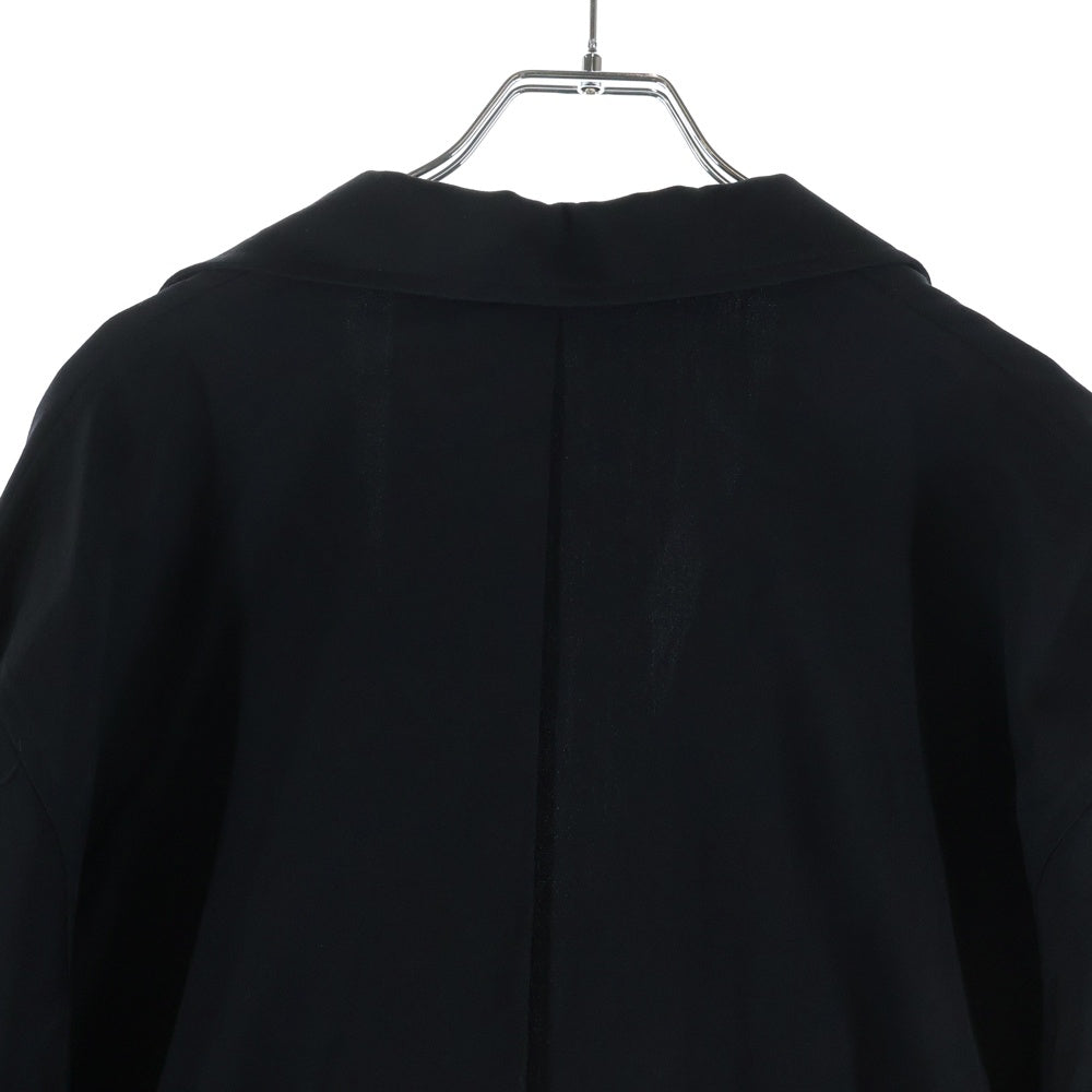 Yohji Yamamoto + NOIR(ヨウジヤマモトプリュスノアール) スリット ウール ロングコート ブラック NH-C04-100