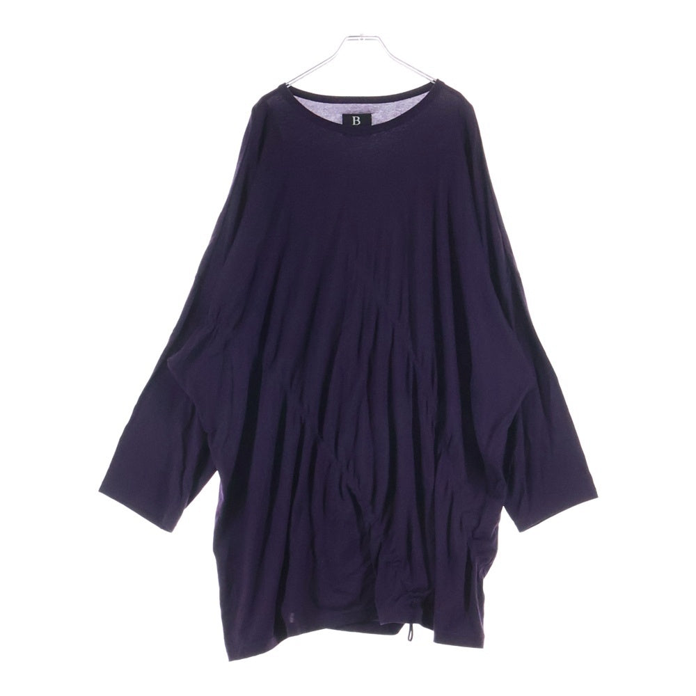B Yohji Yamamoto(ビー ヨウジヤマモト) ギャザーデザイン 変形 長袖シャツ カットソー パープル NR-T79-273 レディース