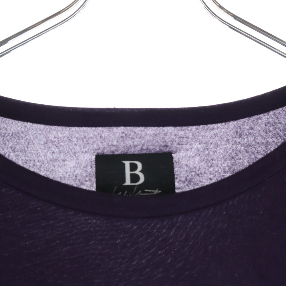 B Yohji Yamamoto(ビー ヨウジヤマモト) ギャザーデザイン 変形 長袖シャツ カットソー パープル NR-T79-273 レディース