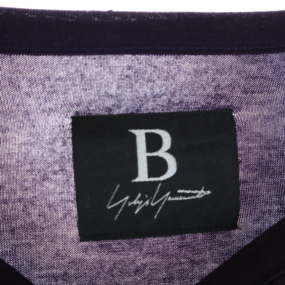 B Yohji Yamamoto(ビー ヨウジヤマモト) ギャザーデザイン 変形 長袖シャツ カットソー パープル NR-T79-273 レディース