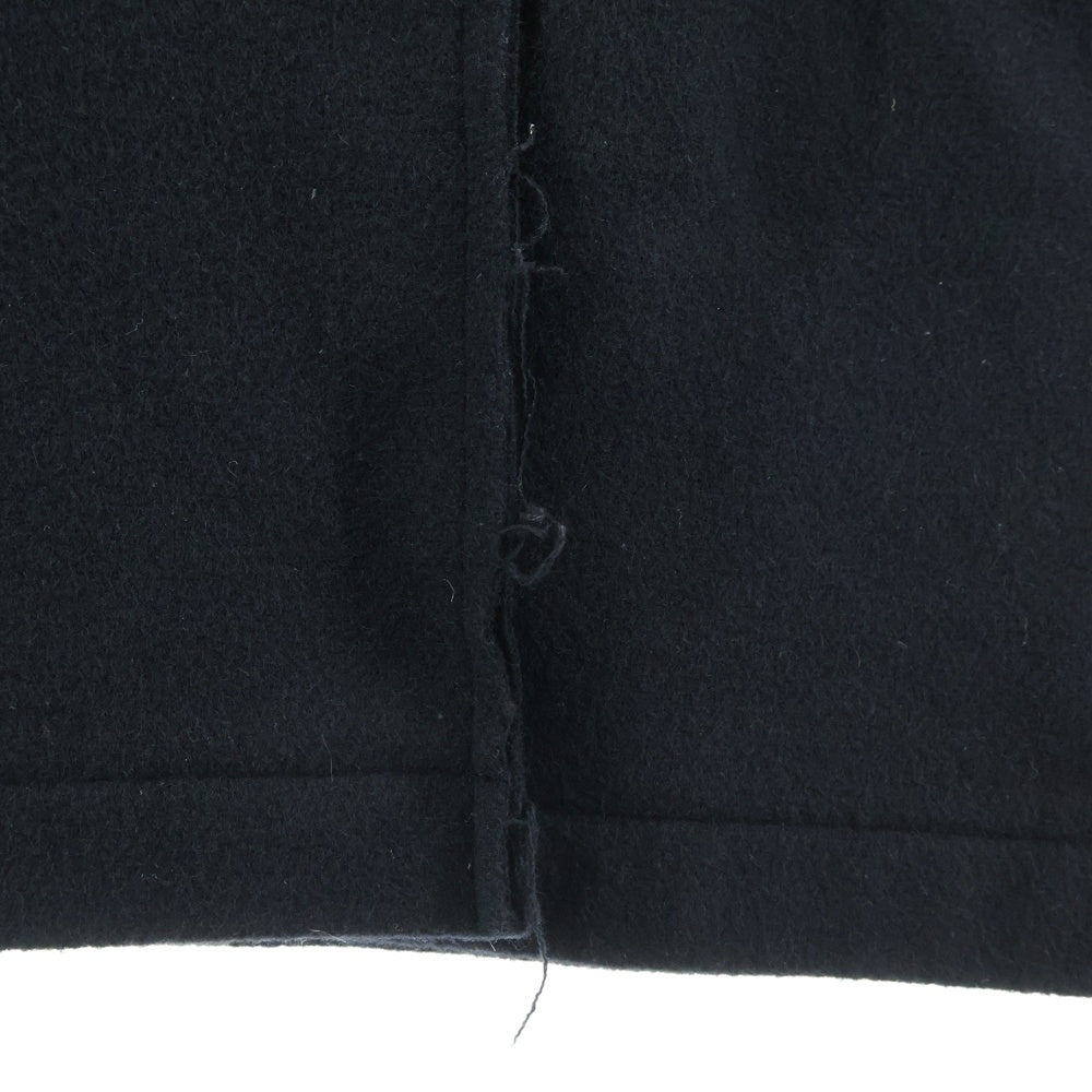 B Yohji Yamamoto(ビー ヨウジヤマモト) 8AW Wool Viyella Double Fastener Coat ダブルファスナー メルトン フーデッド コート ブラック NV-C52-105