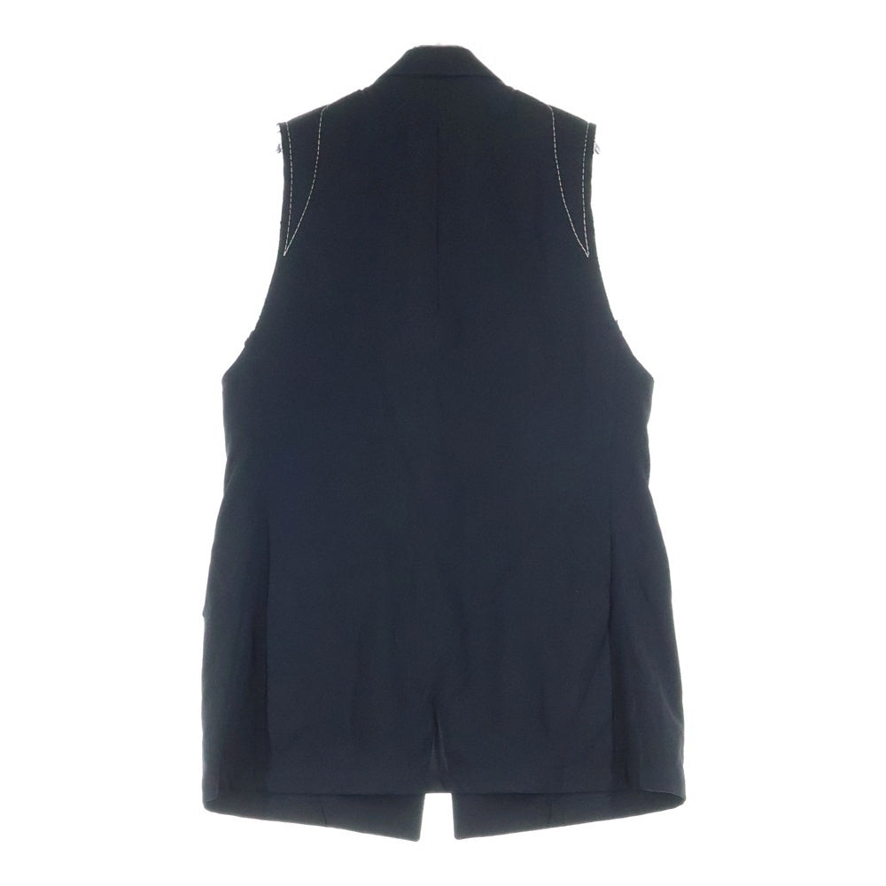 B Yohji Yamamoto(ビー ヨウジヤマモト) ノースリーブジャケット ジレ ベスト カットオフ ブラック NH-J53-100