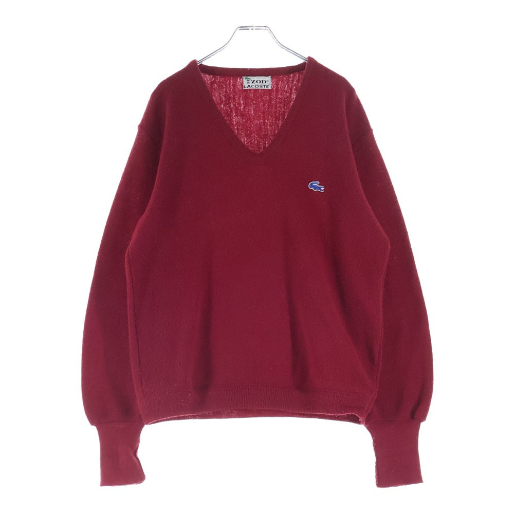 LACOSTE(ラコステ) 70s IZOD ワンポイントロゴ クルーネックニットセーター レッド