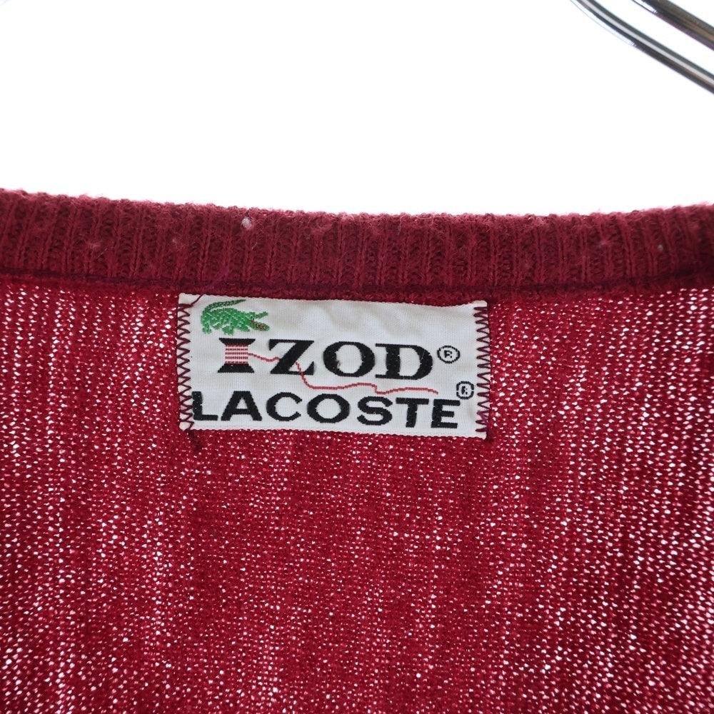 LACOSTE(ラコステ) 70s IZOD ワンポイントロゴ クルーネックニットセーター レッド