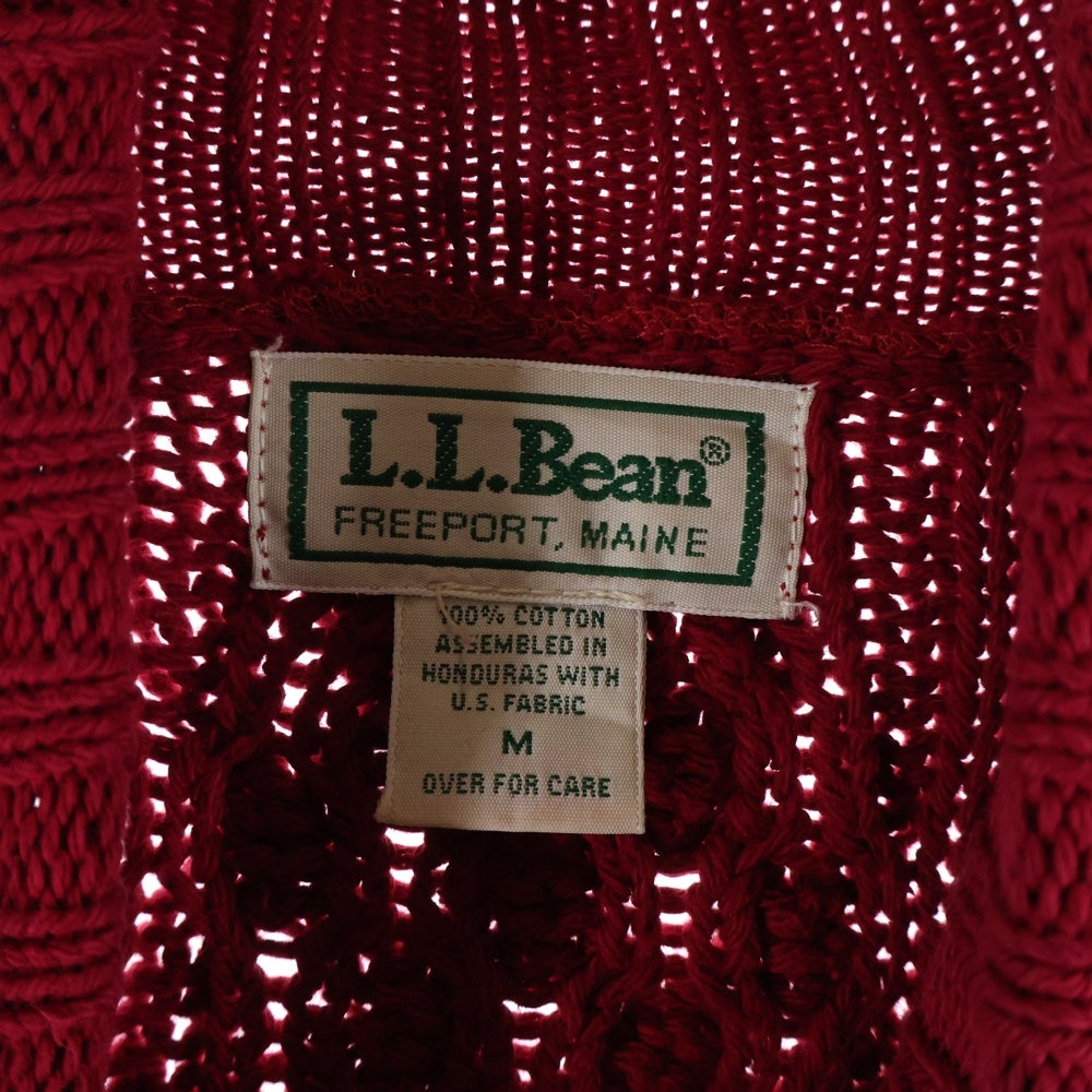 L.L.Bean(エルエルビーン) 80s VINTAGE ハイネック ケーブルニット セーター レッド