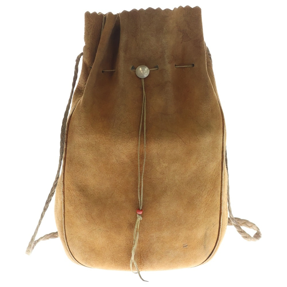 goro's(ゴローズ) コンチョ マチ付き 巾着ポーチ ショルダーバッグ ブラウン レディース