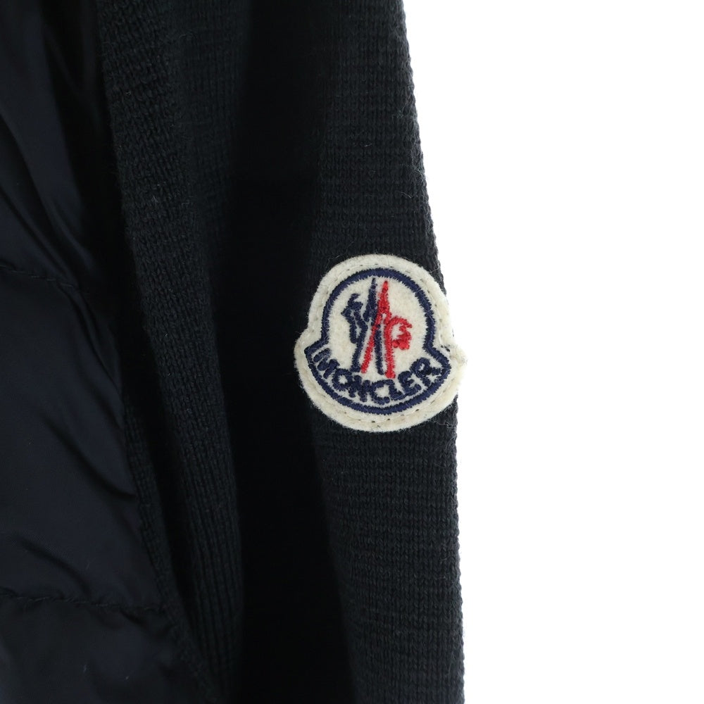 MONCLER(モンクレール) 17AW MAGLIONE TRICOT CARDIGAN C20919412700 マグリオン ニット切替ジップアップダウンジャケット ブラック
