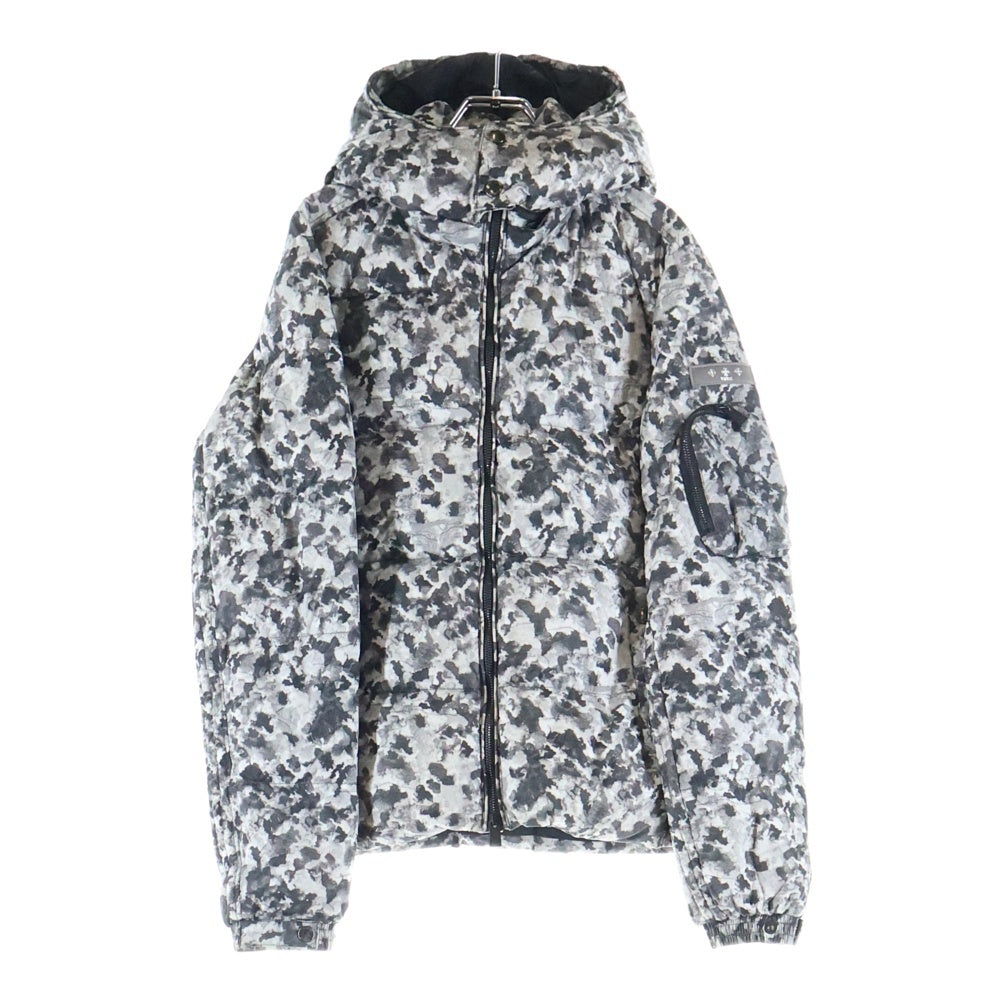 TATRAS(タトラス) 20AW AMUR DOWN JACKET 袖ロゴ刺繍総柄 ジップアップダウンジャケット グレー MTK20A4208