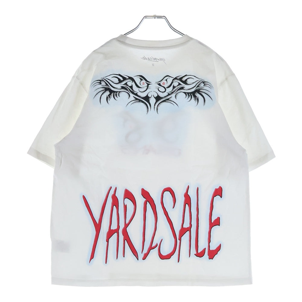 NO BRAND(ノーブランド) YADSALE(ヤードセール)Grudge Tee フロントプリント クルーネック半袖Tシャツカットソー ホワイト