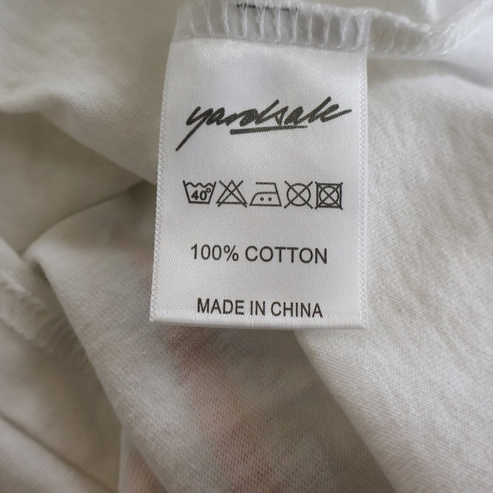 NO BRAND(ノーブランド) YADSALE(ヤードセール)Grudge Tee フロントプリント クルーネック半袖Tシャツカットソー ホワイト