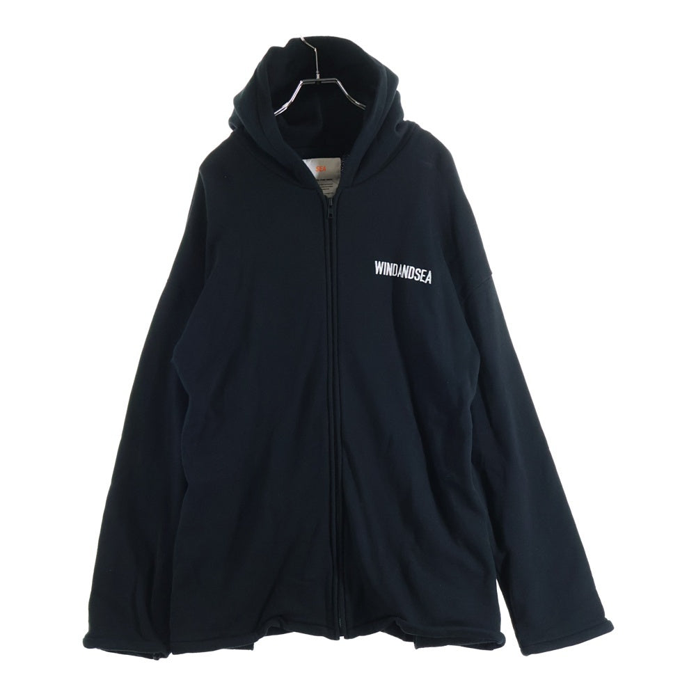 WIND AND SEA(ウィンダンシー) 19AW SEA BIG ZIP HOODIE WDS-19A-SW-09 ロゴプリント オーバーサイズ ジップパーカー ブラック