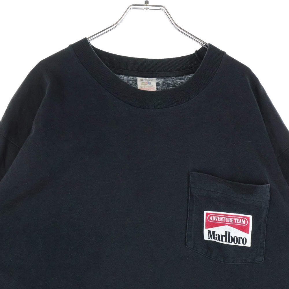 VINTAGE(ヴィンテージ) 90S MARLBORO SNAKE PASS POCKET TEE USA製 マルボロ スネークパス ポケット クルーネック半袖Tシャツカットソー ブラック