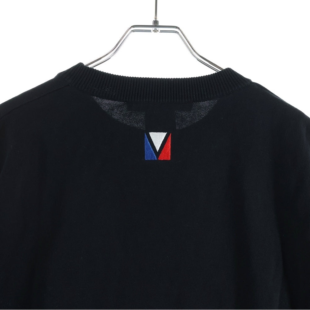 LOUIS VUITTON(ルイヴィトン) 24AW Embellished Short-Sleeved Cotton Crewneck RM242MH OY8 HRN57W 37thアメリカズカップ 半袖クルーネック半袖ニットTシャツカットソー ブラック