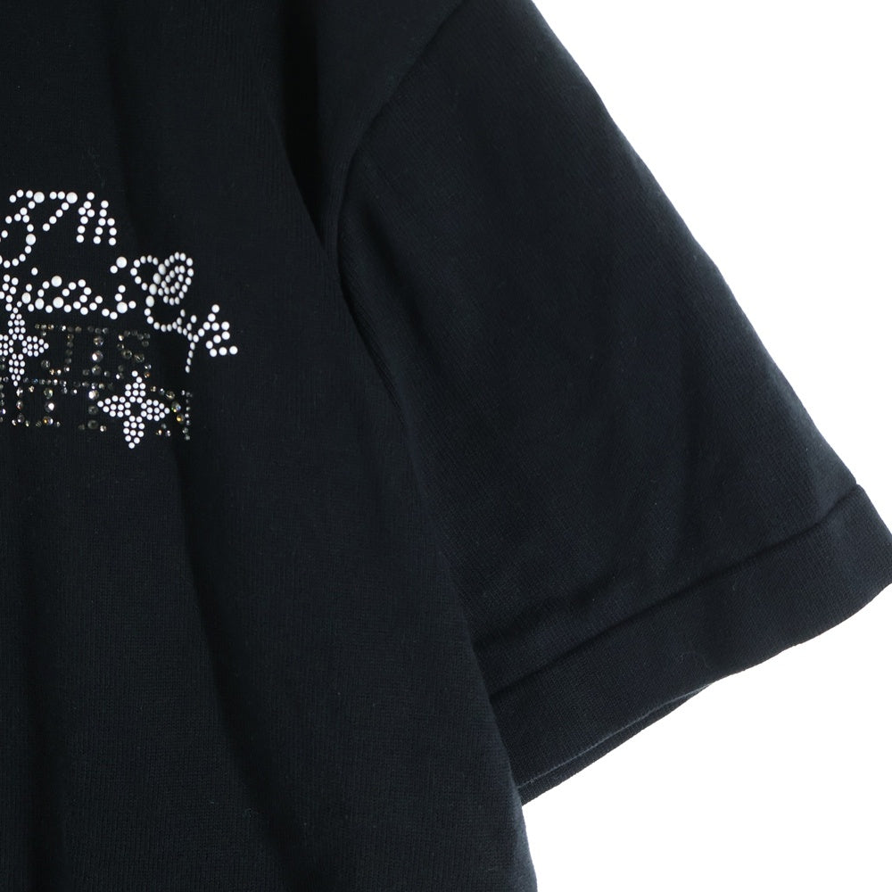 LOUIS VUITTON(ルイヴィトン) 24AW Embellished Short-Sleeved Cotton Crewneck RM242MH OY8 HRN57W 37thアメリカズカップ 半袖クルーネック半袖ニットTシャツカットソー ブラック