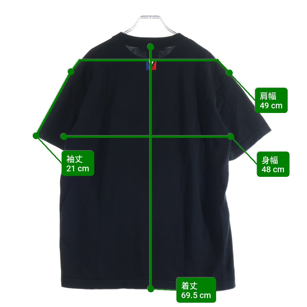 LOUIS VUITTON(ルイヴィトン) 24AW Embellished Short-Sleeved Cotton Crewneck RM242MH OY8 HRN57W 37thアメリカズカップ 半袖クルーネック半袖ニットTシャツカットソー ブラック