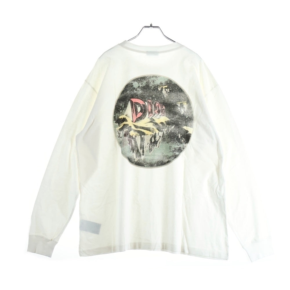 Dior HOMME(ディオールオム) 23SS Printed Sweat Shirt 393J675A0817 プリンテッドクルーネック長袖Tシャツカットソー ホワイト
