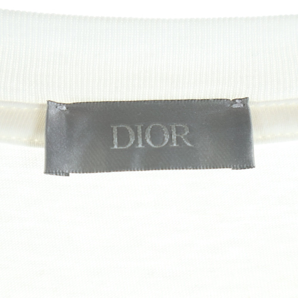 Dior HOMME(ディオールオム) 23SS Printed Sweat Shirt 393J675A0817 プリンテッドクルーネック長袖Tシャツカットソー ホワイト