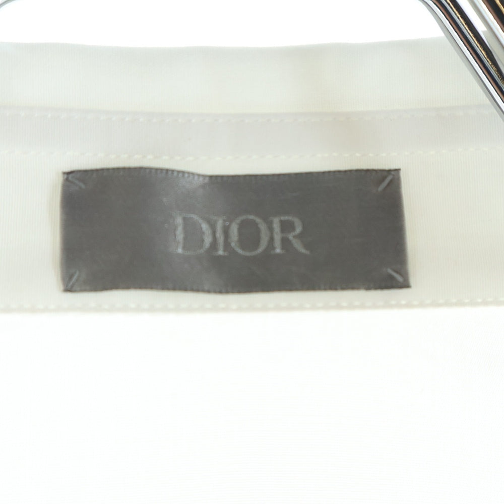 Dior HOMME(ディオールオム) 24AW ロゴ刺繍 コットンポプリン半袖シャツ ホワイト 493C521A1581