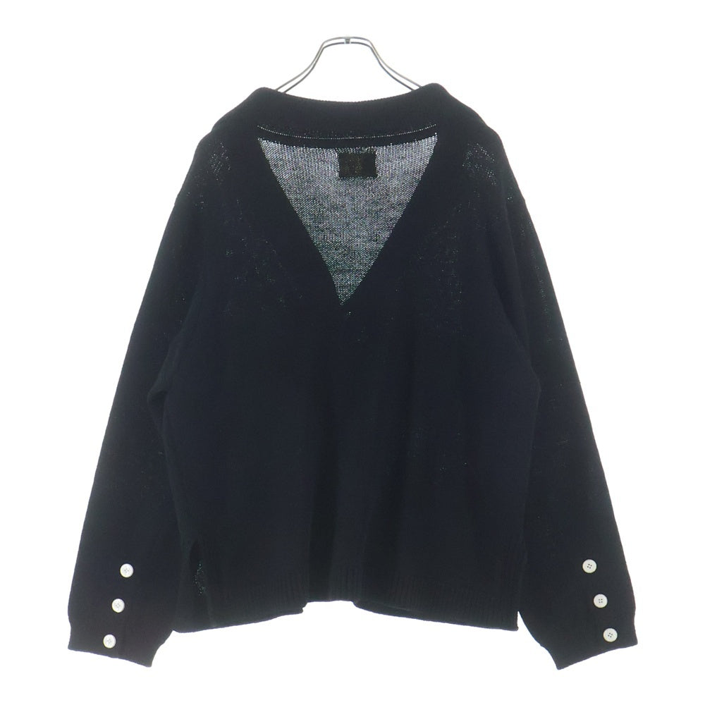 SAINT MICHAEL(セントマイケル) 25AW KNIT JACKET SM-HR1-0000-075 ニットジャケット カーディガン ブラック