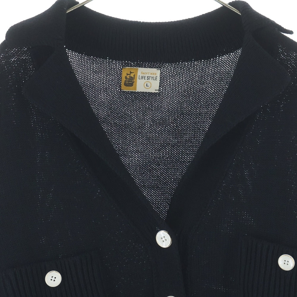 SAINT MICHAEL(セントマイケル) 25AW KNIT JACKET SM-HR1-0000-075 ニットジャケット カーディガン ブラック