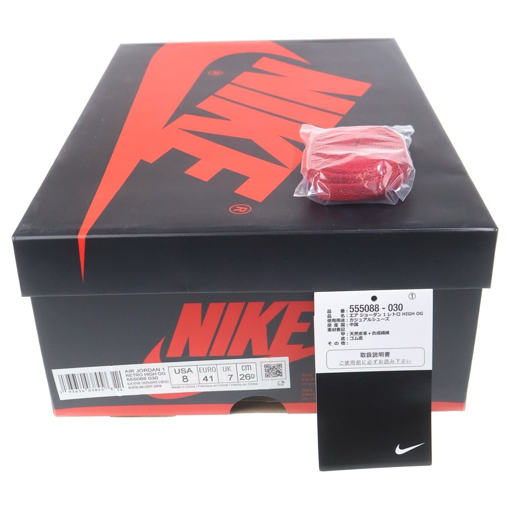 NIKE(ナイキ) Air Jordan 1 Retro High OG Black/Pine Green (2020) エアジョーダン1 レトロ ハイ OG ブラック/パイングリーン ブラック/グリーン US8/ 26cm 555088-030