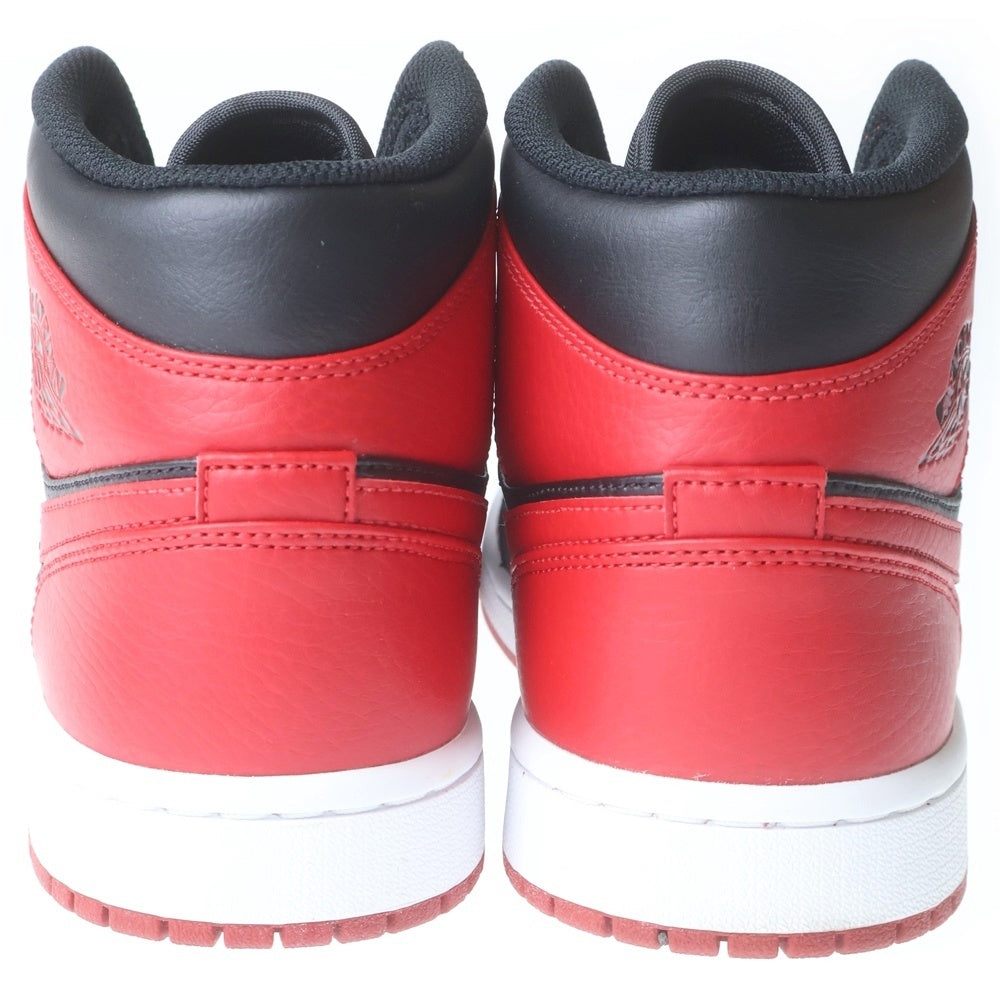 NIKE(ナイキ) AIR JORDAN 1 MID BRED エアージョーダン ブレッド ハイカットスニーカー ブラック/レッド US8.5/26.5cm 554724-074