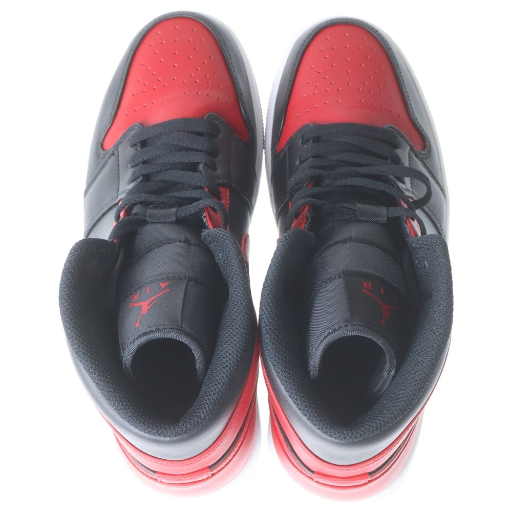 NIKE(ナイキ) AIR JORDAN 1 MID BRED エアージョーダン ブレッド ハイカットスニーカー ブラック/レッド US8.5/26.5cm 554724-074