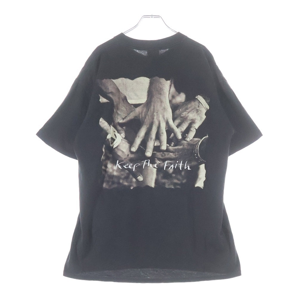 VINTAGE(ヴィンテージ) 90S BONJOVI KEEP THE FAITH TEE BROCKUM ブロッカムタグ 1992コピーライト USA製 ボンジョビ キープ ザ フェイス 両面プリントクルーネック半袖Tシャツ