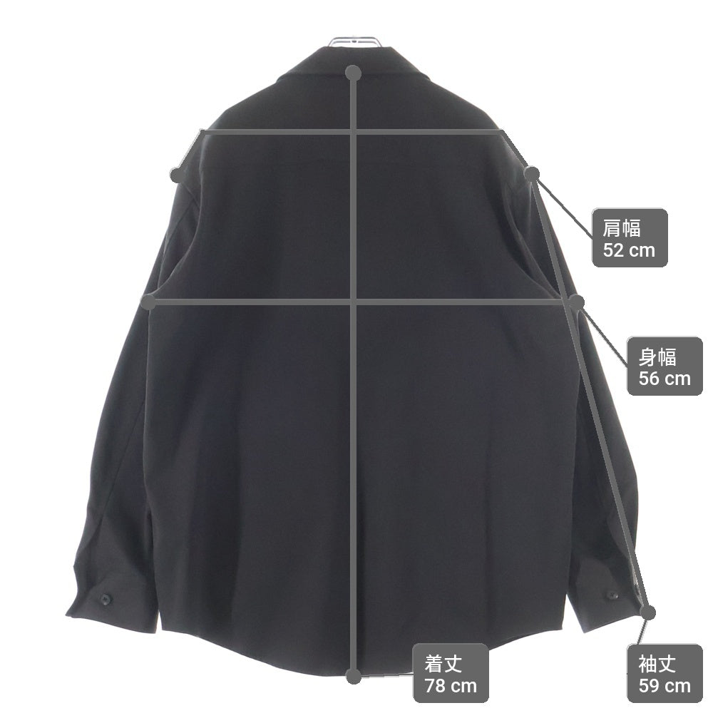 Stein(シュタイン) 25SS OVERSIZED MULTI POCKET ZIP SHIRT ST1187 オーバーサイズ マルチポケット ウールジップ長袖シャツ ブラウン