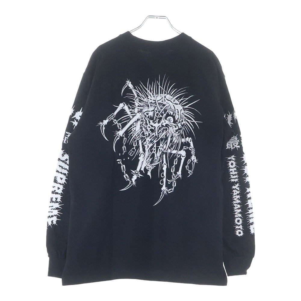 SUPREME(シュプリーム) 25AW ×Y's by Yohji Yamamoto L/S Tee ワイズ バイ ヨウジヤマモト 袖ロゴプリントクルーネック長袖Tシャツカットソー ブラック